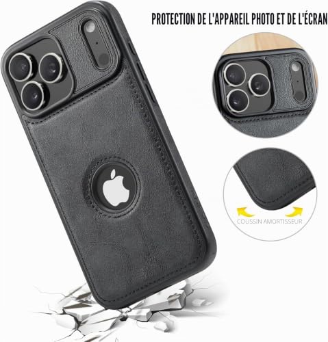 Coque en cuir iPhone 17 Pro de style professionnel chic