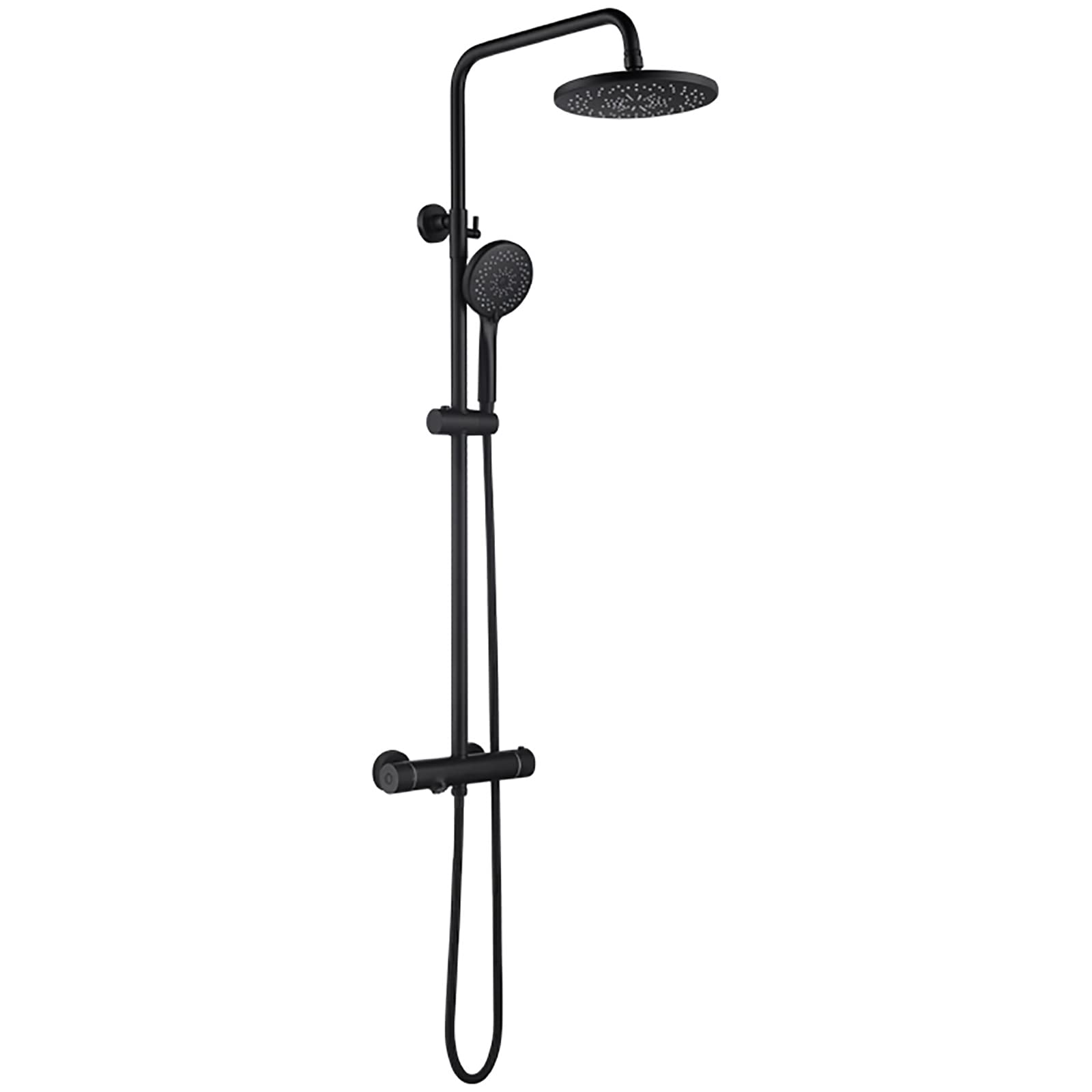 Système de Douche de 9 Pouces Thermostatique Noir pour Éviter les Brûlures