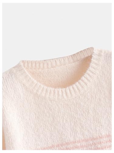 Girl's Striped Color Block Sweaters Long Sleeve Crewneck Pullover Jumper Tops Knitwear4