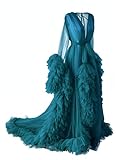 PLUVIOPHILY Maternity Tulle Dress Robe for Photoshoot Baby Shower Photography