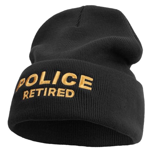 Made in USA Police Retired Logo 12 Inch Solid Knit