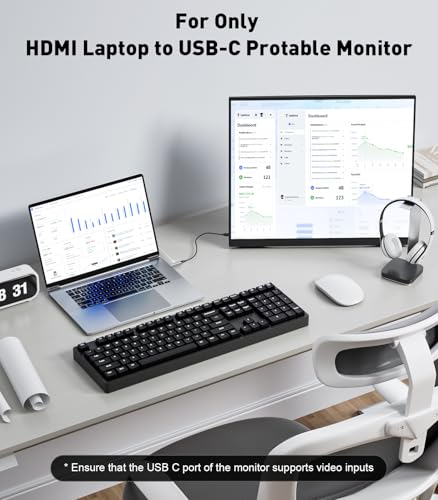 Adaptateur HDMI vers USB C pour brancher une source HDMI sur un écran Type-C - 6