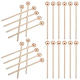 Toyvian Palitos de Madera para Remover Café Espresso y Bebidas Calientes Agitadores Manuales con Cabeza Redonda de 15 CM 100 Unidades Beige con Empaque Individual para Té y Reutilizable