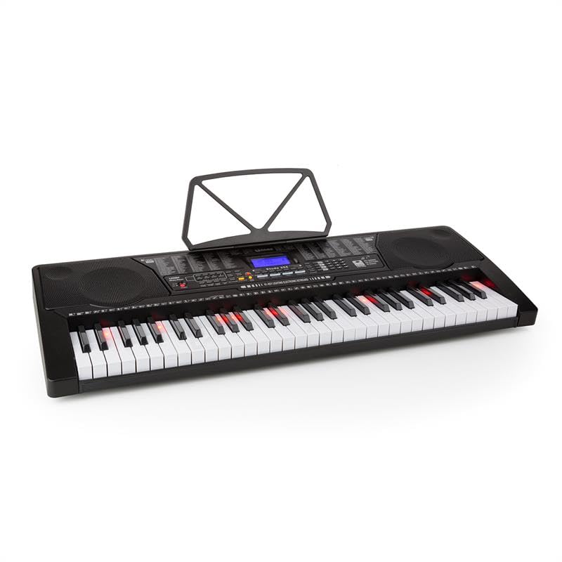 Schubert Etude Keyboard - Klavier, E-piano, Lern-Keyboard, Aufnahme-Funktion, Playback-Funktion, Lernmodi, AUX, Stereo-Lautsprecher, Netz- oder Batteriebetrieb, 255 Rhythmen, schwarz