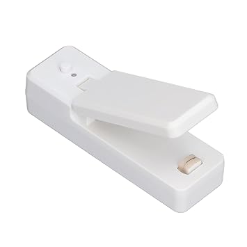 Bag Sealer, Safe Operation 2 in 1 Portable Micro Heating Food Sealer for Hiking for Camping for Kitchen(White)