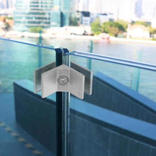 Abrazadera de vidrio de 90° en acero inoxidable con sistema antideslizante 7