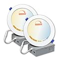 LED ATOMANT 2 Pack 4 Inch LED Recessed Ceiling Lights with Junction Box, 10W 800 Lumens, 5CCT Selectable (2700K–5000K), Dimmable Canless Downlights for Home & Commercial Use