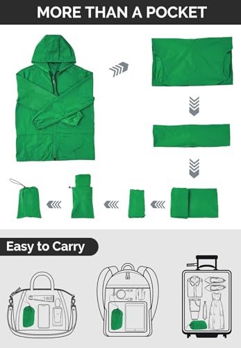 Image of Zando Packable Mens Rain Jacket Lightweight Raincoat Waterproof with Hood Outdoor Windbreaker Jacket Travel Rain Jackets