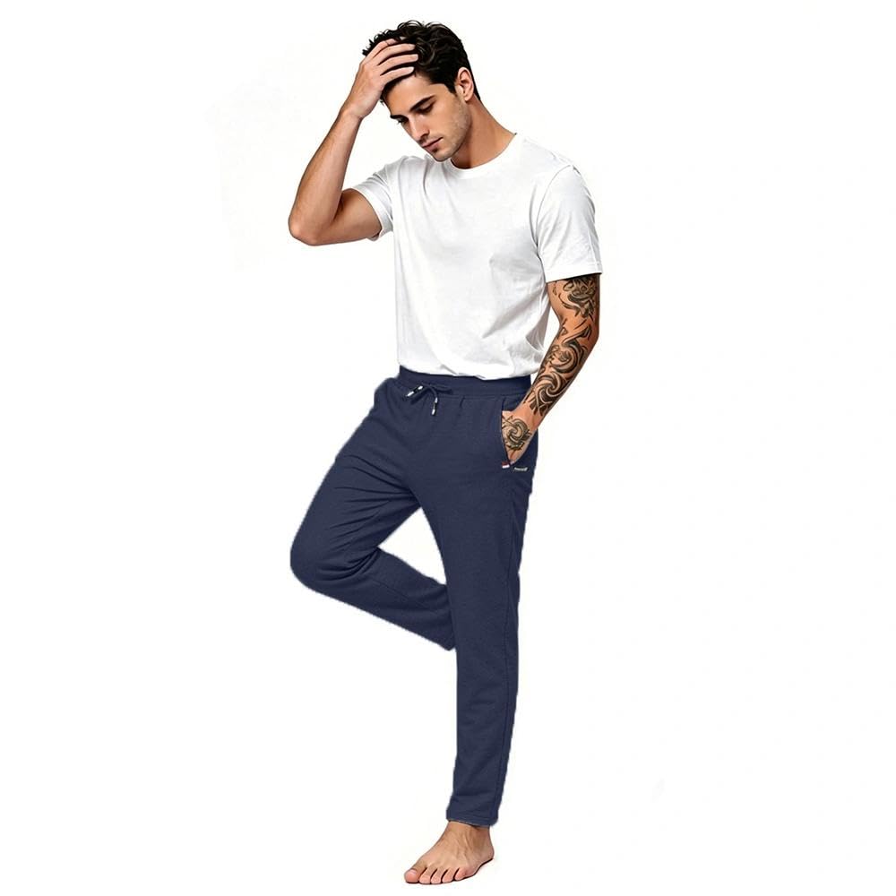 Tansozer Pantaloni Tuta Uomo Sportivi Cotone con Tasche Zip