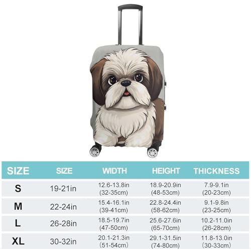 Shih Tzu Dog Luggage Cover, Washable Elastic Suitcase Cover Protector Fit 18-32 Inch Luggage2