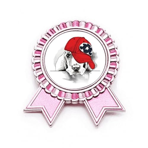 Broche rose chien métal M pour égayer un vêtement trop triste