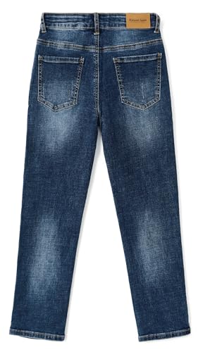 KIDSCOOL SPACE Boys Slim Jeans,Ripped Straight Leg Stretch Denim Pants2