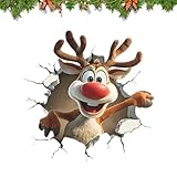 Weihnachts Wandaufkleber, Wall-Breaking Santa schneemanner Rentier Christmas Window Stickers, Wasserdichter Toilettendeckel Aufkleber 3d, Toiletten Aufkleber, Wandtattoo weihnachtens Selbstklebend