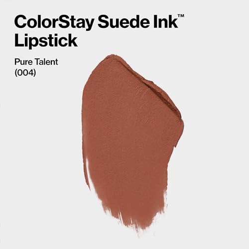 Image of REVLON ColorStay Suede INK Lipstick, Waterproof, Longwear, Transfer proof, Antioxidant-rich Vitamin E, With Vegan Formula made without parabens, Pure Talent - 004 (Pack of 2)