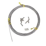 5LB-280LB 7 Strands Stainless Steel Wire Leader Nylon Coated-32.8ft Fishing Leader with 10pcs Crimp