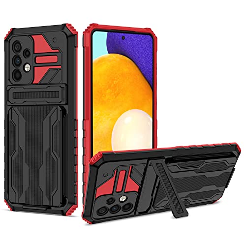 Étui Samsung Galaxy A12 5G rouge anti-rayure avec clapet support de carte