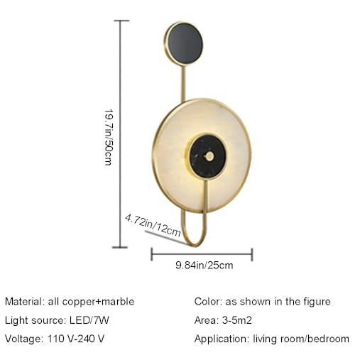 Aplique de pared LED de mármol nórdico moderno para dormitorio 7