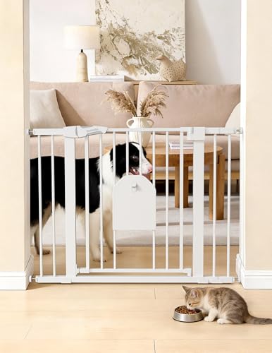 Image of Babelio Auto Close Dog Gate with Cat Door, CatPrivilege I, 29-43 inch