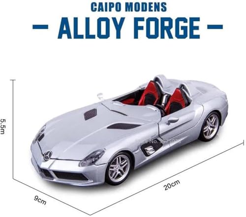 Image of 1:32 Large Mercedees-Benz SLR Sporting Convertible Car Music Boys Toy CAR, DIECAST Metal Pullback Toy CAR with OPENABLE Doors & Light, Best Gifts for Kids [Random Color]