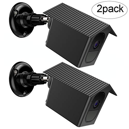 Preisvergleich Produktbild BECEMURU Wandhalterung Wetterfestes Dach und Stabilität 360 Grad Schutz Einstellbare Innen- / Außenmontage Schutzhülle für Arlo Pro / Pro2 Kamera (Schwarz, 2 Pack)