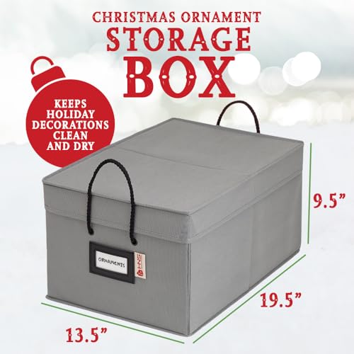 image for HOLDN’ STORAGE Christmas Ornament Storage Box with Dividers, Holds 7