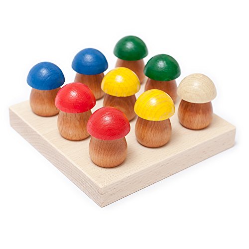 CG HOME Collect The Mushrooms Educational Wooden Game Lightweight Colorful Toy - //coolthings.us
