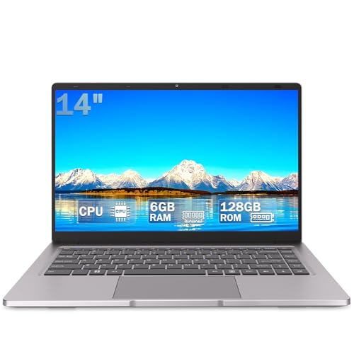 DREAMFYRE 14'' Laptop 6 GB RAM,128 GB SSD, Laptop PC Celeron N4000 Up to 2.6 GHz,HD IPS Display Portable Computer Support Wi-Fi 5, and Bluetooth 5.0,USB-3.0 * 2, MINI HDMI.