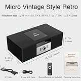 WISCENT Bluetooth Vintage Style Retro Look Micro Audio Streaming CD Player System,with Bluetooth,USB Port,FM Stereo,AUX Input,Remote Control,CD Players for Home (Black) - Image 7