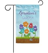 KafePross Custom Garden Flag Grandma's Garden with Beautiful Flowers Personalized Grandma's Favor...