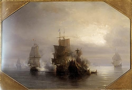 Combat Naval de Saint-pol Hecourt affiche toile 60x90cm pour une décoration intérieure classique