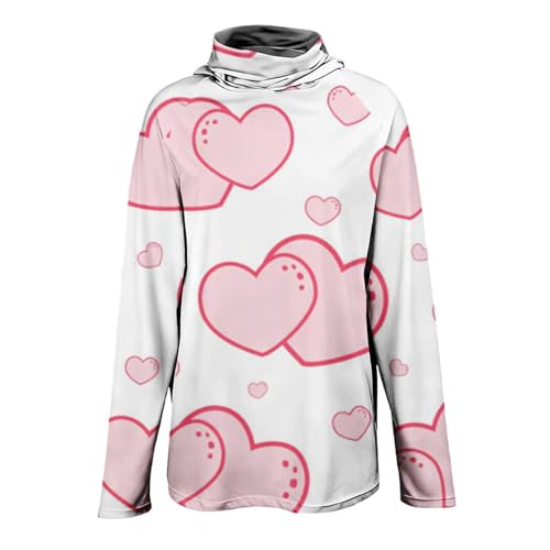 Sudaderas de hombre San Valentín chulas con diseño de corazón rosa romántico 3