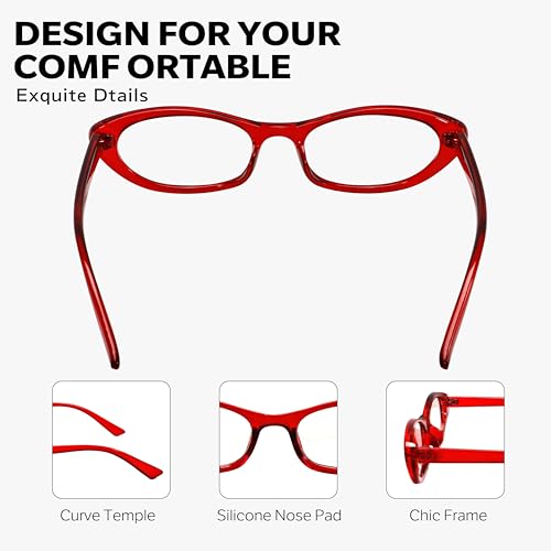 Image of boten Cat Eye Blue Light Blocking Glasses for Women Men Small Oval Eyeglasses Anti Glare Nerd Eyewear