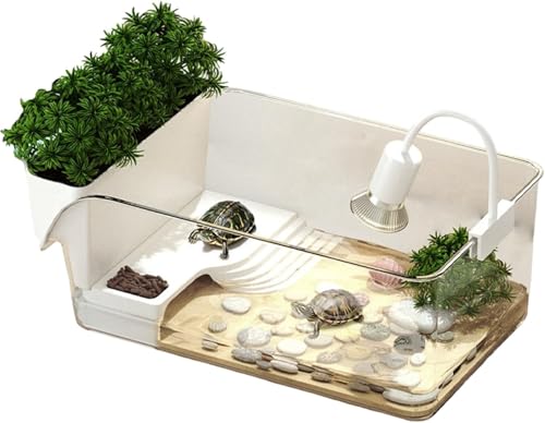 Kit d'habitat de réservoir de Tortues Complet avec Zone Multifonction et Filtre à Eau pour Les Tortues et Les Animaux,Petit aquarium d'élevage de tortues,...