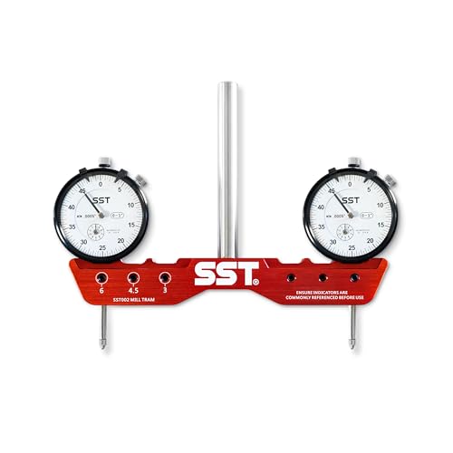 SST - Regular Mill & Lathe Tramming System - Tram Align & Square for Machine Calibration - For Angular Misalignment - Precise & Powerful - 0.0005 Dial Indicators - Designed in the USA