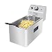 HIZLJJ Compact Electric Deep Fat Fryer z koszykowym i pokrywką 2000W 6L pojedynczy cylinder Zawód elektryczny Frytkownik Głęboki Frytkownik, do Commercial Fry Restaurant Chips Chips Frytki
