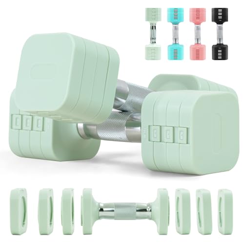Image of 20LBS Adjustable Dumbbell Set, 4 in 1 Free Weights Dumbbells Set for,4lb 6lb 8lb 10lb, with Metal Non Slip Handle,Quick Change,Home Gym Strength Training Equipment for Men and Women