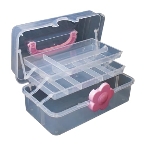 Image of Clear Plastic Container 3 Layers Organizer Box | Ideal for Beads, Art Supplies, DIY Crafts, Jewelry and Small Items