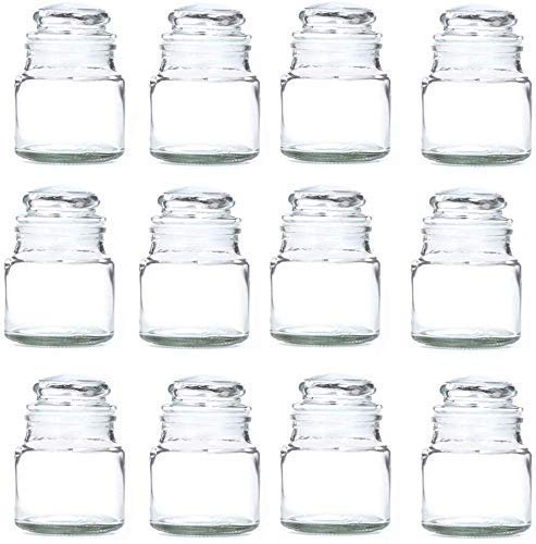 DINEMART SUPER PACK OF 18PCS 100ML Empty Refillable Multipurpose Clear Glass Jar with AIRTIGHT LEAKPROOF LID for Storing & Dispensing DIY Creams, Bees Wax, Lip Balms for Home Beauty, Candle Making Jar