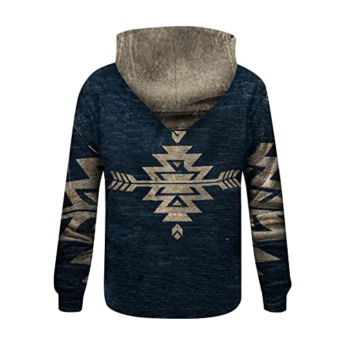 College Sweatshirt Men Hooded Basic Long Sleeve Spring Camo Polyester Tops Slim Drawstring Hooded Stretchy Sweatshirts Men Navy #TOP3