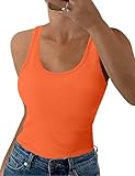 top femme orange Matériau : 92% coton 8% élasthanne, tissu tricoté doux, respirant et élastique, adapté à toutes les saisons et très agréable à porter.