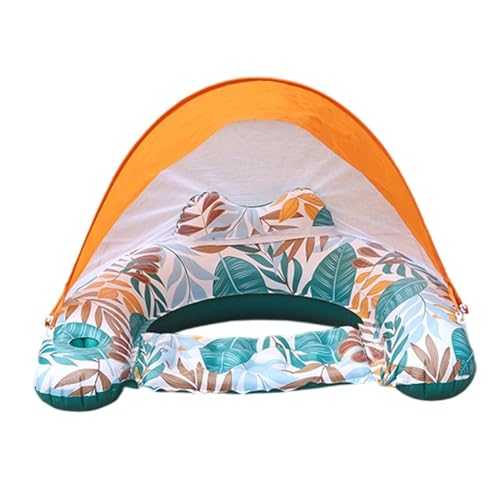 Silla Flotante para Piscina, Hamaca Inflable De Agua con Dosel, Silla Flotante De Agua, Cama, Balsa, Tumbona Reclinable, Hamaca, para Hombres, Mujeres, Vacaciones De Verano, Resort, Playa, Lago, Río