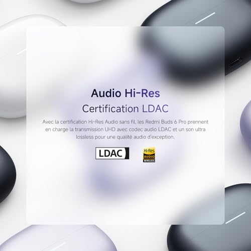 XIAOMI Redmi Buds 6 Pro - Auriculares inalámbricos, cancelación de Ruido, Ligeros, hasta 36 Horas de autonomía, Bluetooth 5.3, Negro(Versión ES) 4 Xiaomi Redmi Buds 6 Pro - Auriculares Inalámbricos, Cancelación De Ruido, Ligeros, Hasta 36 Horas De Autonomía, Bluetooth 5.3, Negro(Versión Es)