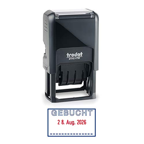 Trodat Printy 4750/L7 Datumstempel mit Text GEBUCHT,...