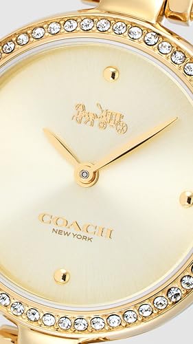 Image of Coach Park Qtz Basic Gold Round Dial Women's Watch|Ionic Plated Thin Gold Steel Material|Gold Color Band - 14503171