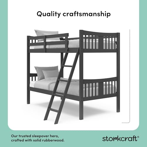Image of Storkcraft Caribou Twin-Over-Twin Bunk Bed, Gray