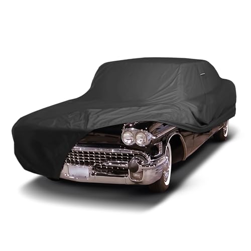 Image of iCarCover Premium Custom Car Cover for 1945-1958 Cadillac Series 75 Heavy Duty Waterproof All Weather Rain Snow UV Sun Protector Custom Fit Full Exterior Indoor Outdoor Protection Car Cover (Black)