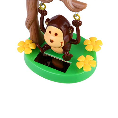 Binory Solar Powered Dancing Animals Bobble Head Cute Monkey Solar Swinging Animated Bobblehead Figures Toys Sun Catcher for Home Office Windowsill Desk,Car Dashboard and Holiday Decor and Gift - Thumbnail 4