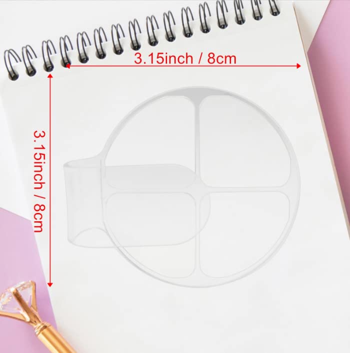 HLLMX - 2 bandejas de mezcla de maquillaje de mano, paleta de mezcla de maquillaje de mano, paleta de manicura acrílica, paleta de base transparente, sombra de ojos, paleta de manos para mezclar base 2