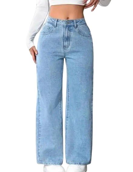 Stylish Women Straight Leg Denim Jeans Stretch Comfortable Casual Outfit-image-22