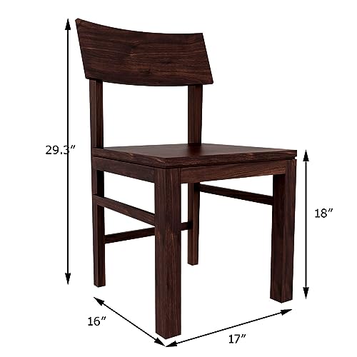 Image of RECTART Sheesham Solid Wood Six Seater Dining Table with Six Chairs for Dining Room & Restaurant | Finish - Warm Chestnut